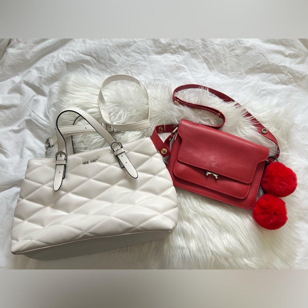 Schutz  Red Leather Women's Bag with free Nine West shoulder bag.